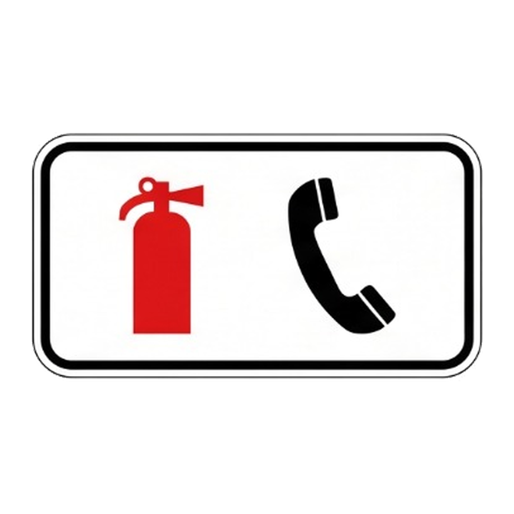 Modelo 22 — Extintor e telefone de emergência