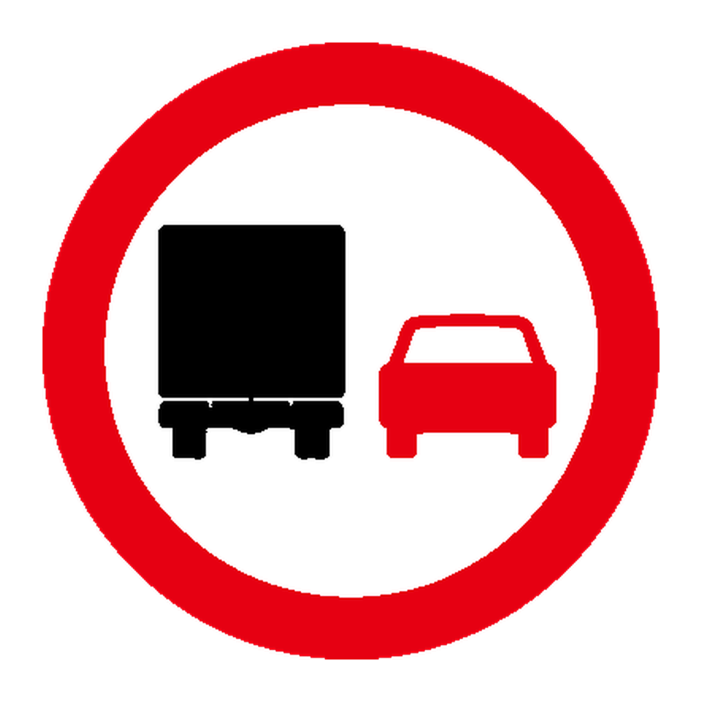 Proibição de ultrapassar para automóveis pesados