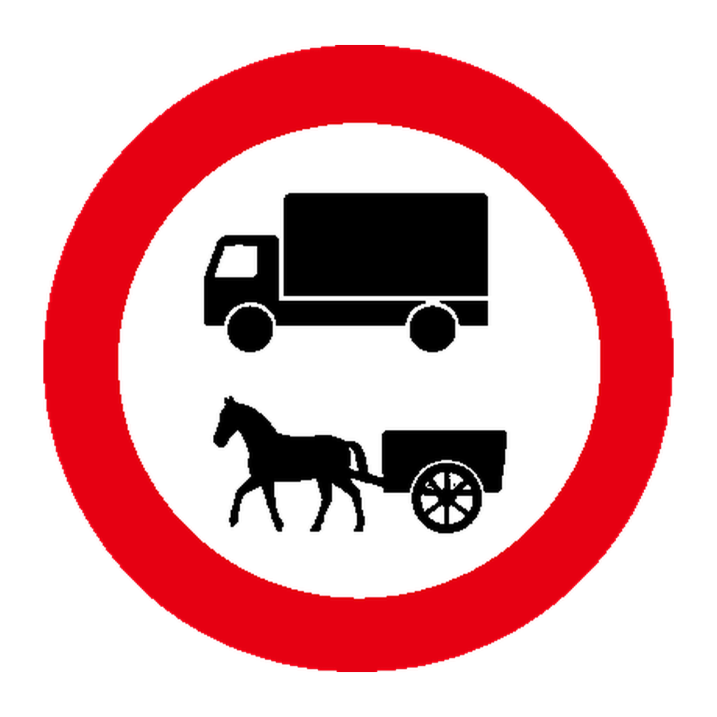 Trânsito proibido a automóveis de mercadorias e veículos de tração animal