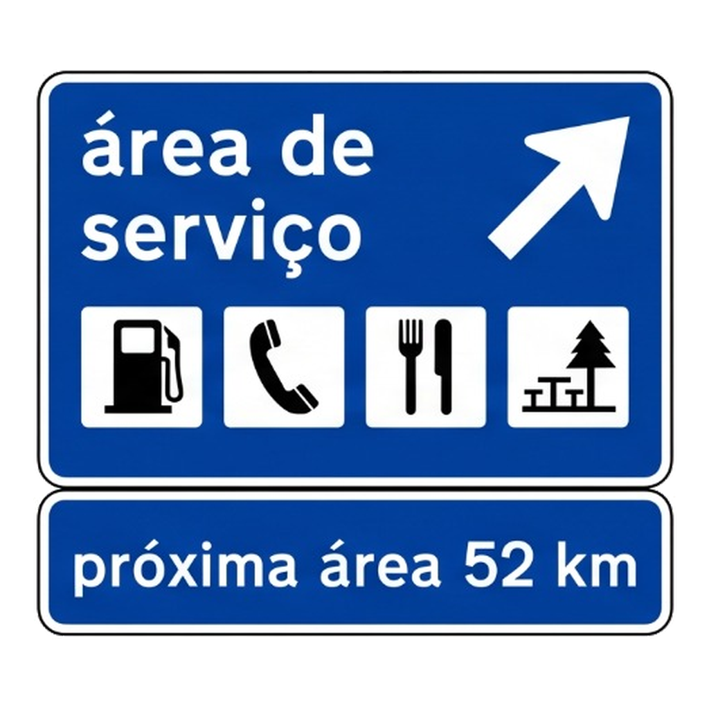 Aproximação de via de saída para área de serviço
