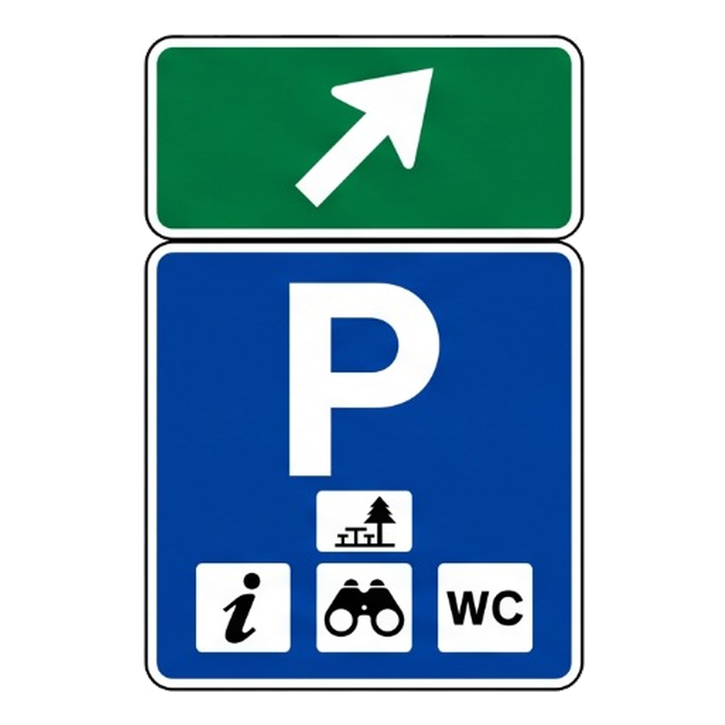 Aproximação de via de saída para área de repouso