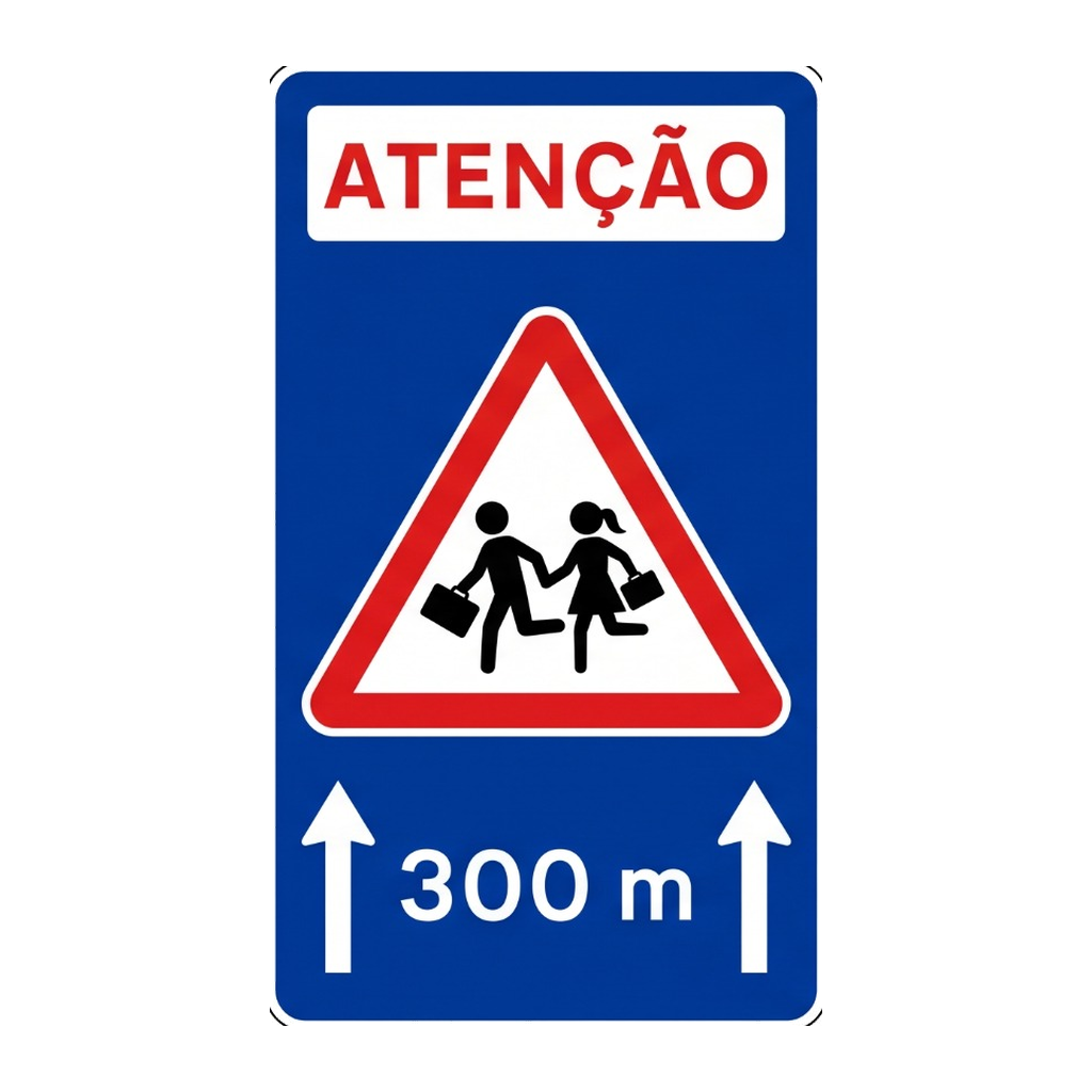 Aproximação de travessia de crianças