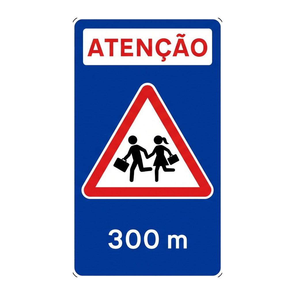 Aproximação de travessia de crianças