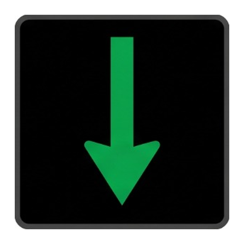 Sinal luminoso de afetação de vias — via aberta