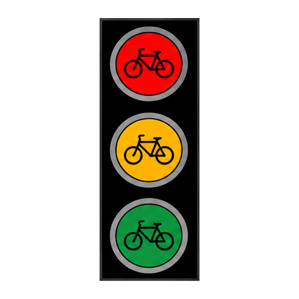 Sinal tricolor para velocípedes