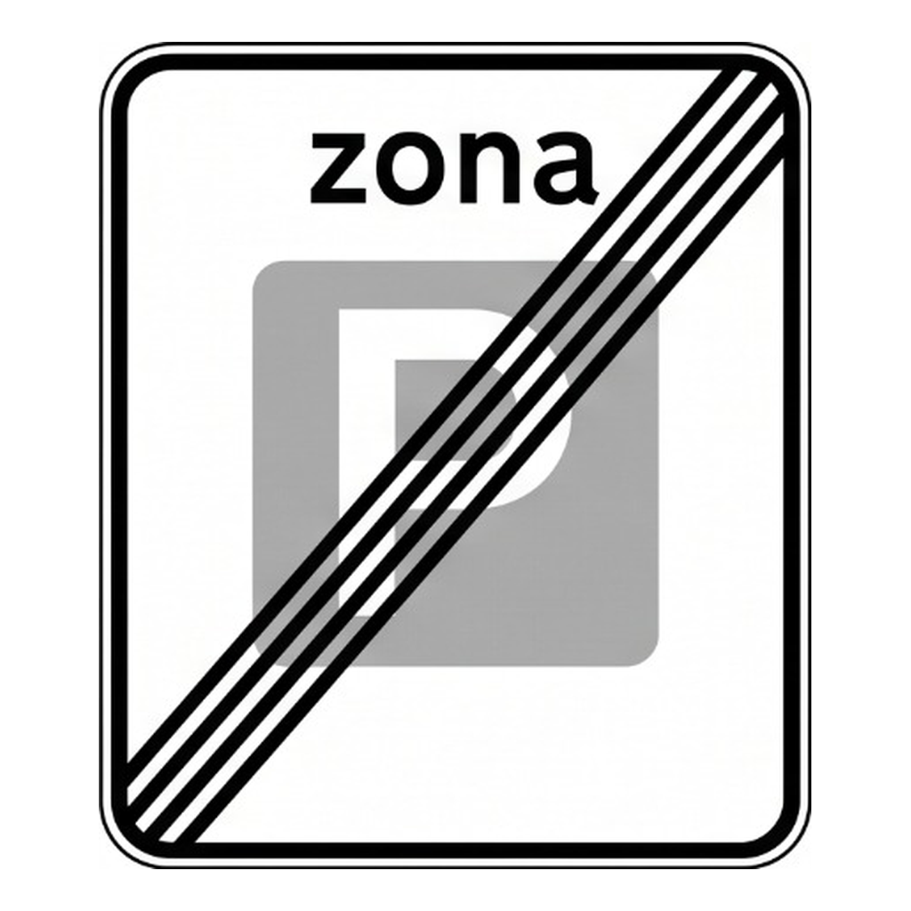 Fim de zona de estacionamento autorizado