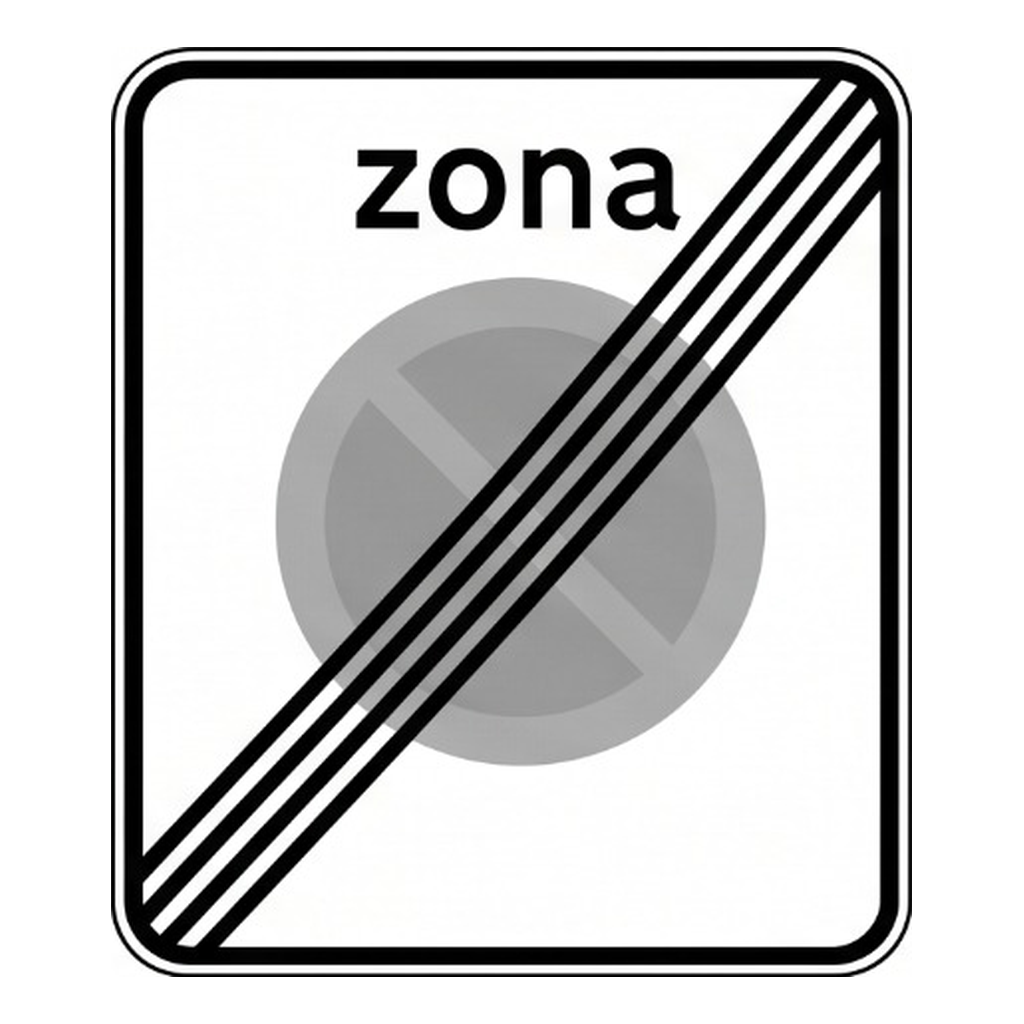 Fim de zona de paragem e estacionamento proibidos