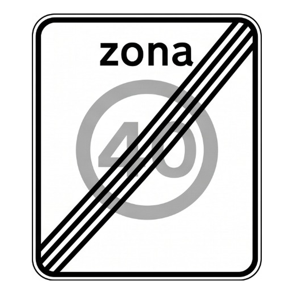 Fim de zona de velocidade limitada